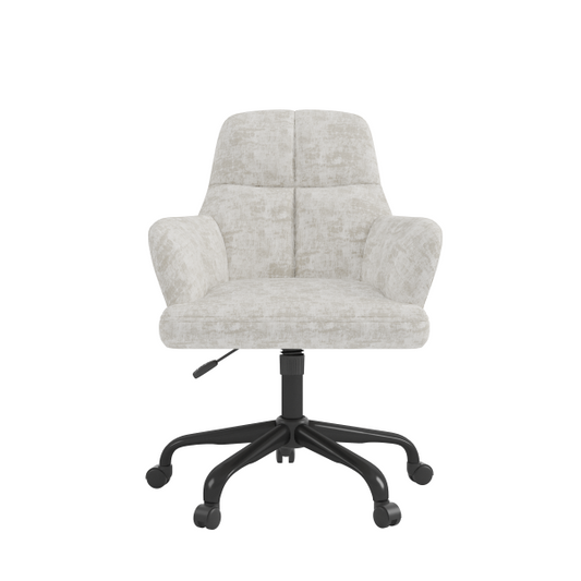 Brassex Lazare Grey Fabric Ergonomic Swivel Adjustable Office Chair with Tufted Accents