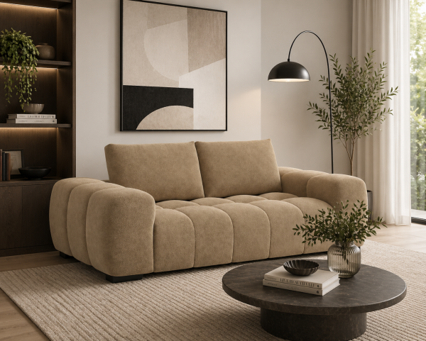 Zara Sofa Taupe 86‑In Length 40‑In Width 32‑In Height