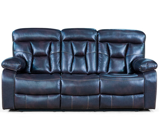 Gaston Dark Brown Leathaire Manual Recliner Sofa with Cup Holders