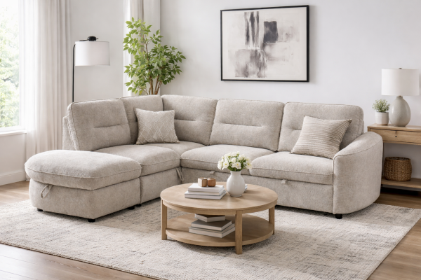 LHF SECTIONAL SLEEPER - BEIGE