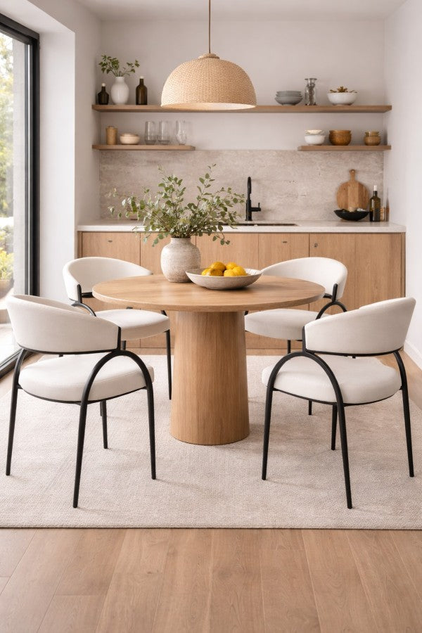 Brassex Dining Chair Set Of 2 Cream/Black