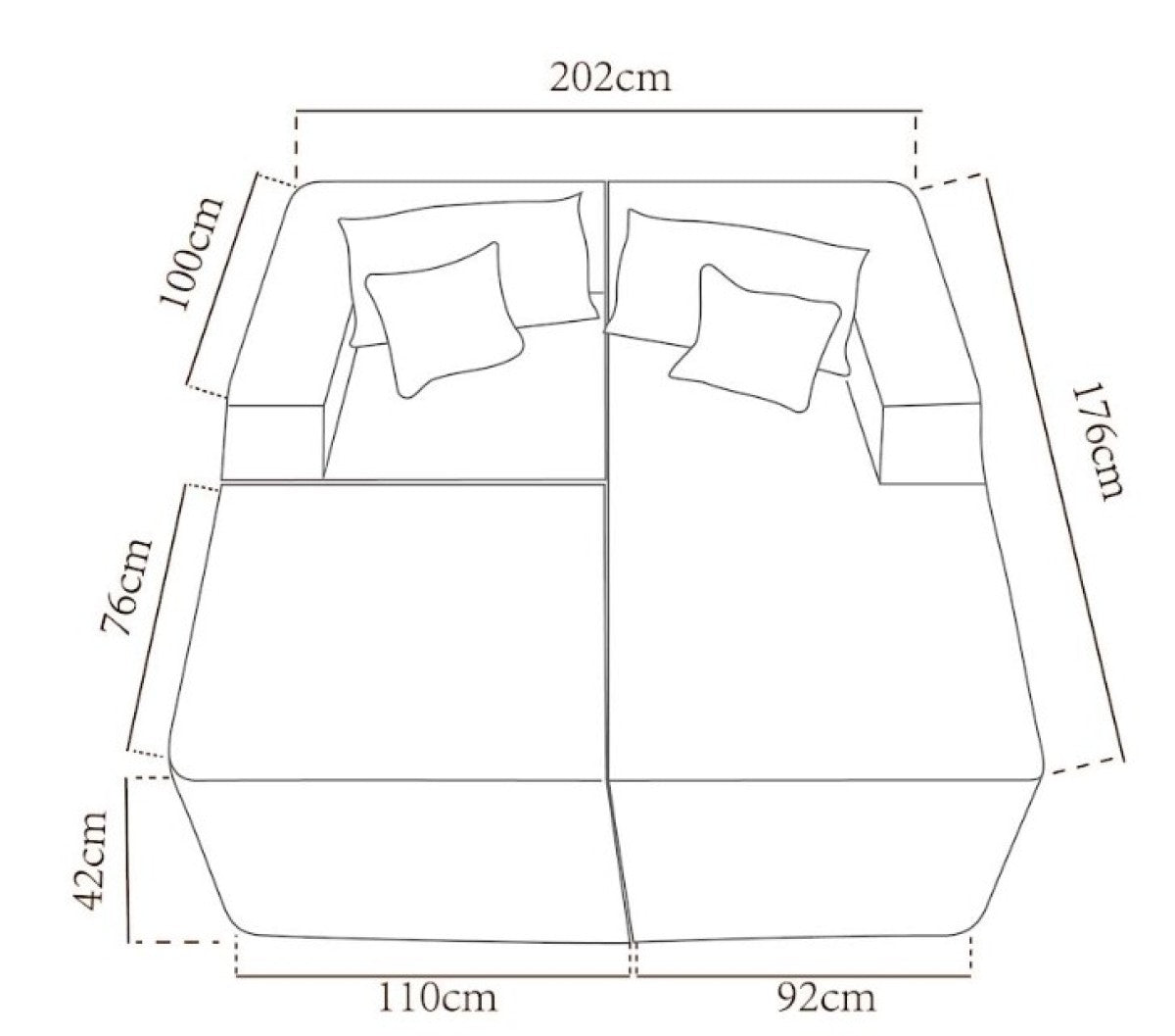 Sectional with Ottoman – Taupe