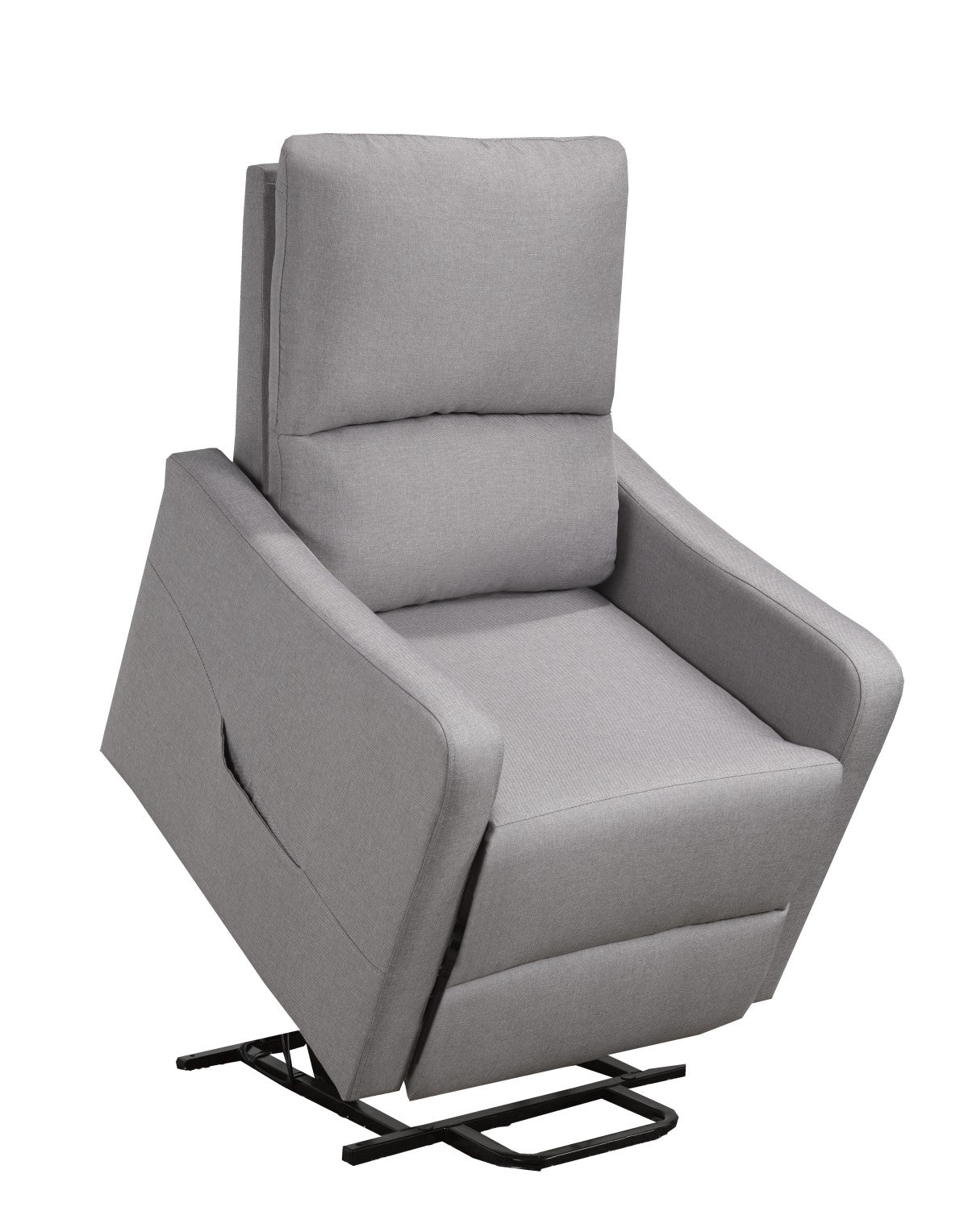 Luxurious Power Lift Recliner Chair Light Grey Ergonomic Plush Cushioning