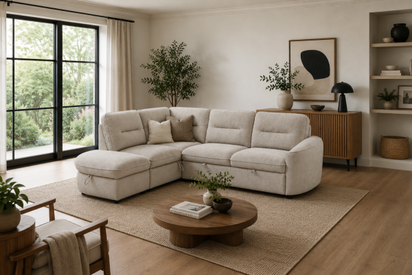 LHF SECTIONAL SLEEPER - BEIGE