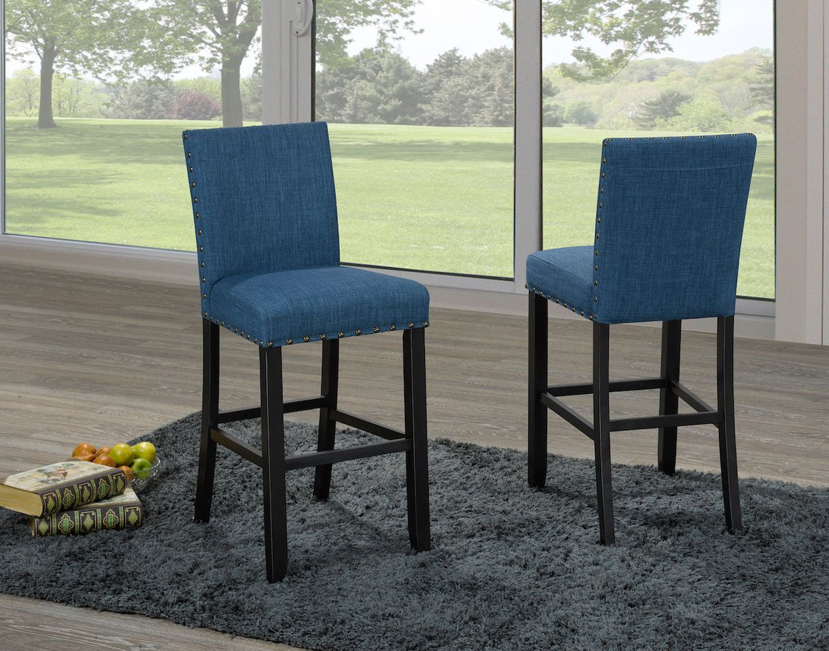 Upholstered 29'' Bar Stool, Set of 2 – Blue