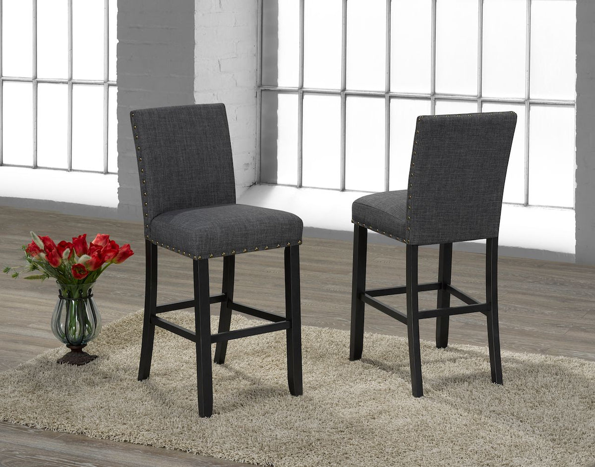 Upholstered 29'' Bar Stool, Set of 2 – Grey
