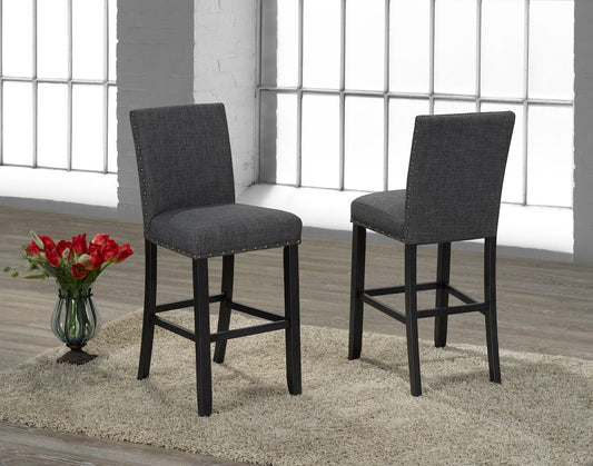 Upholstered 29'' Bar Stool, Set of 2 – Grey