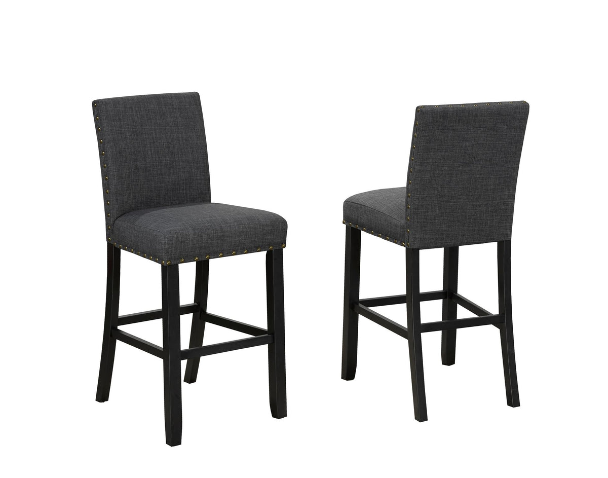Upholstered 29'' Bar Stool, Set of 2 – Grey