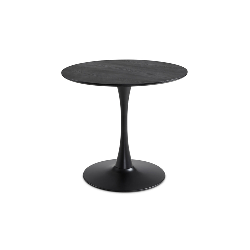 Round Tulip Dining Set – Black Ash Top