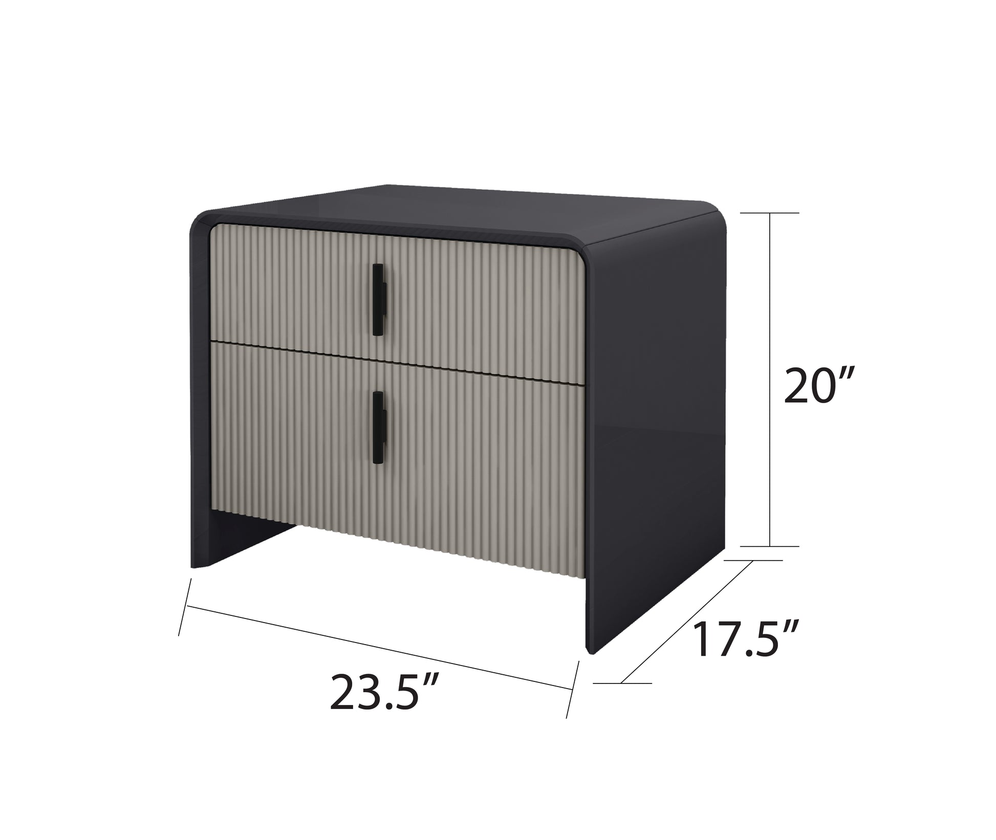 Modern Graphite 5-Piece Bedroom Set with LED Headboard & Soft-Close Drawers