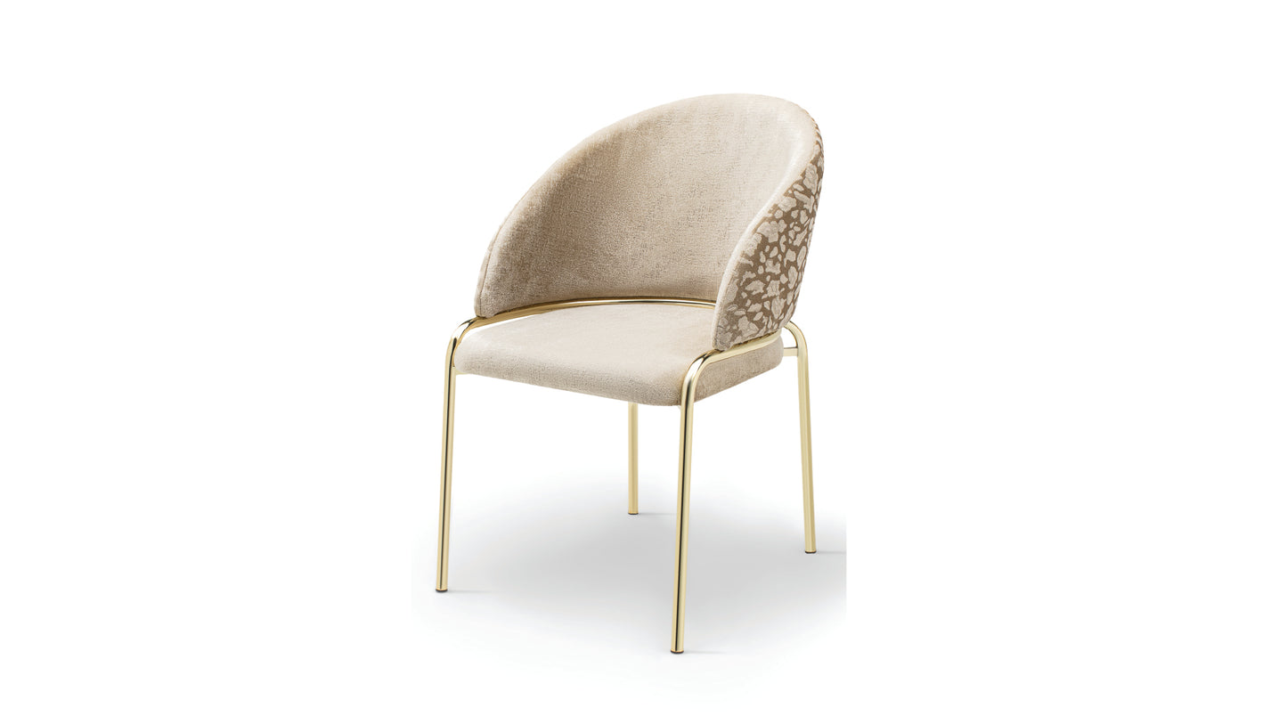 CH50 Onyx Curved Backrest Velvet Dining Chair with Gold Legs