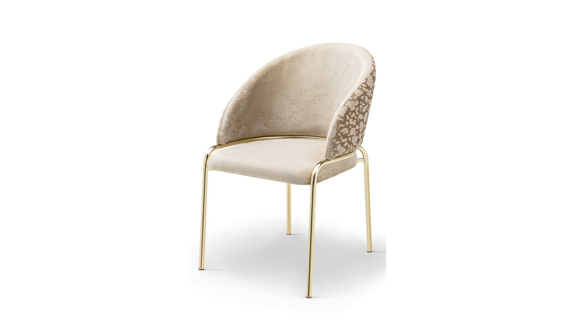 CH50 Onyx Curved Backrest Velvet Dining Chair with Gold Legs
