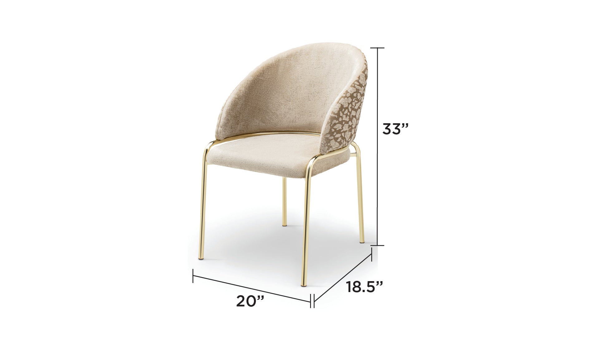 CH50 Onyx Curved Backrest Velvet Dining Chair with Gold Legs
