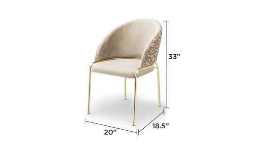 CH50 Onyx Curved Backrest Velvet Dining Chair with Gold Legs