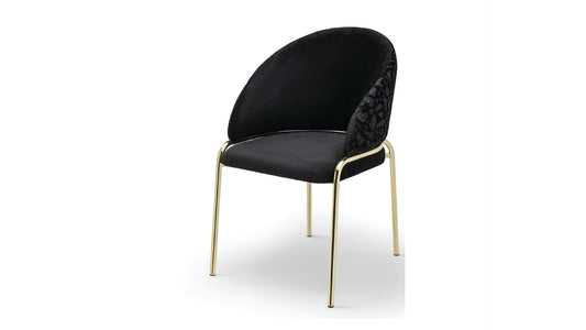 Elegant Onyx Velvet Dining Chair with Gold Stainless Steel Legs