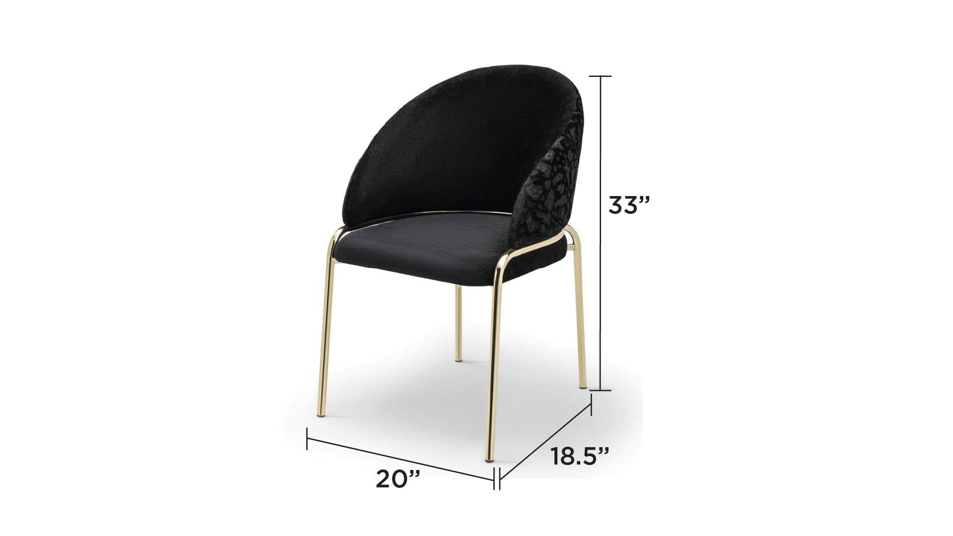 Elegant Onyx Velvet Dining Chair with Gold Stainless Steel Legs