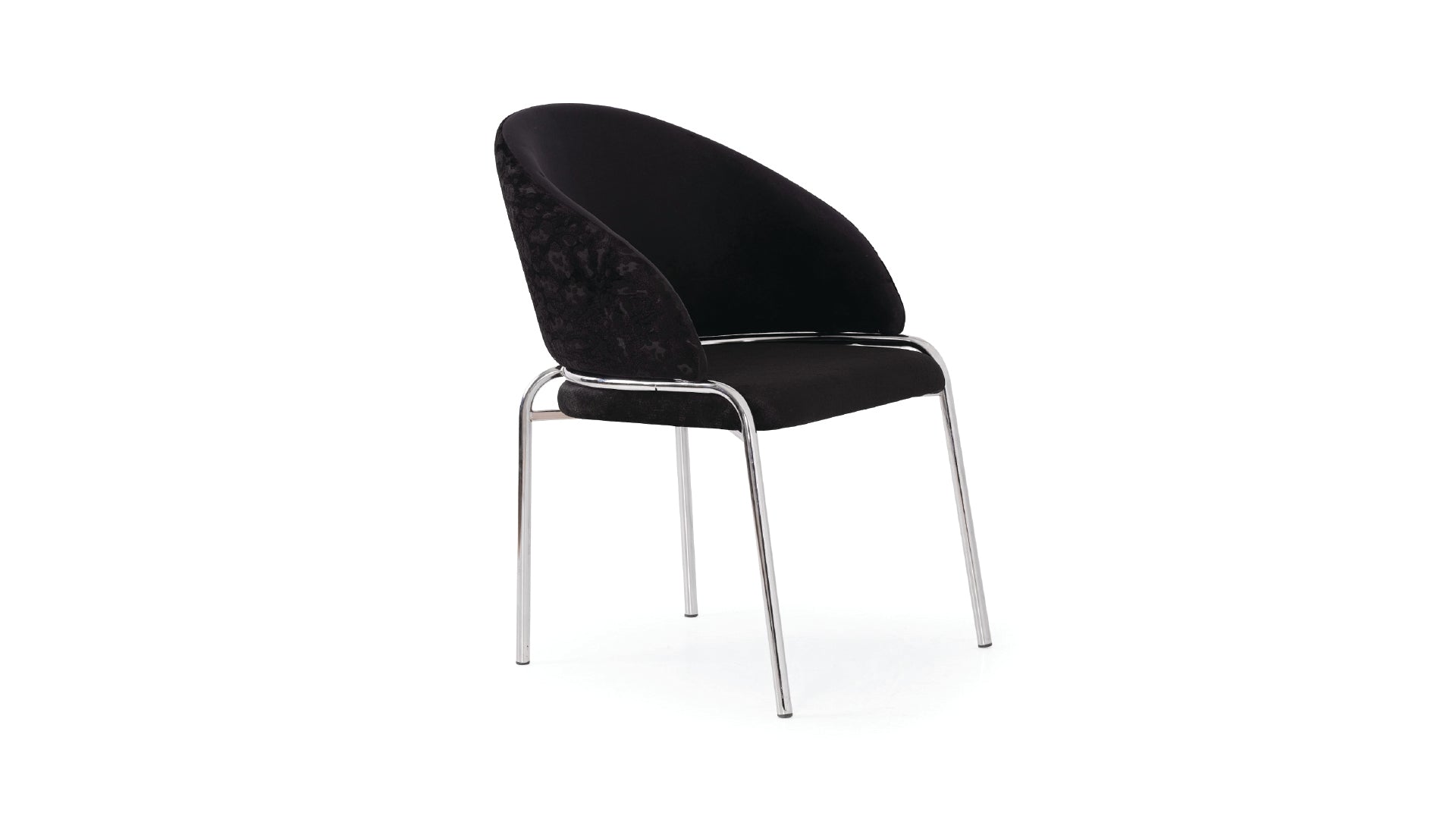 Onyx Modern Black Velvet Dining Chair Stainless Steel Legs 2-Pack