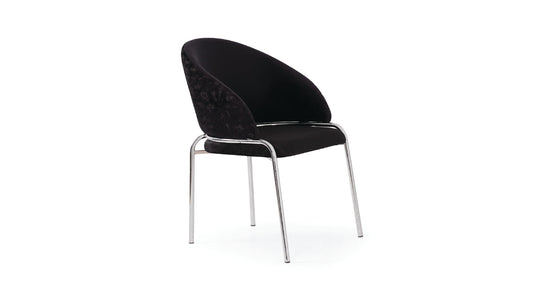 Onyx Modern Black Velvet Dining Chair Stainless Steel Legs 2-Pack