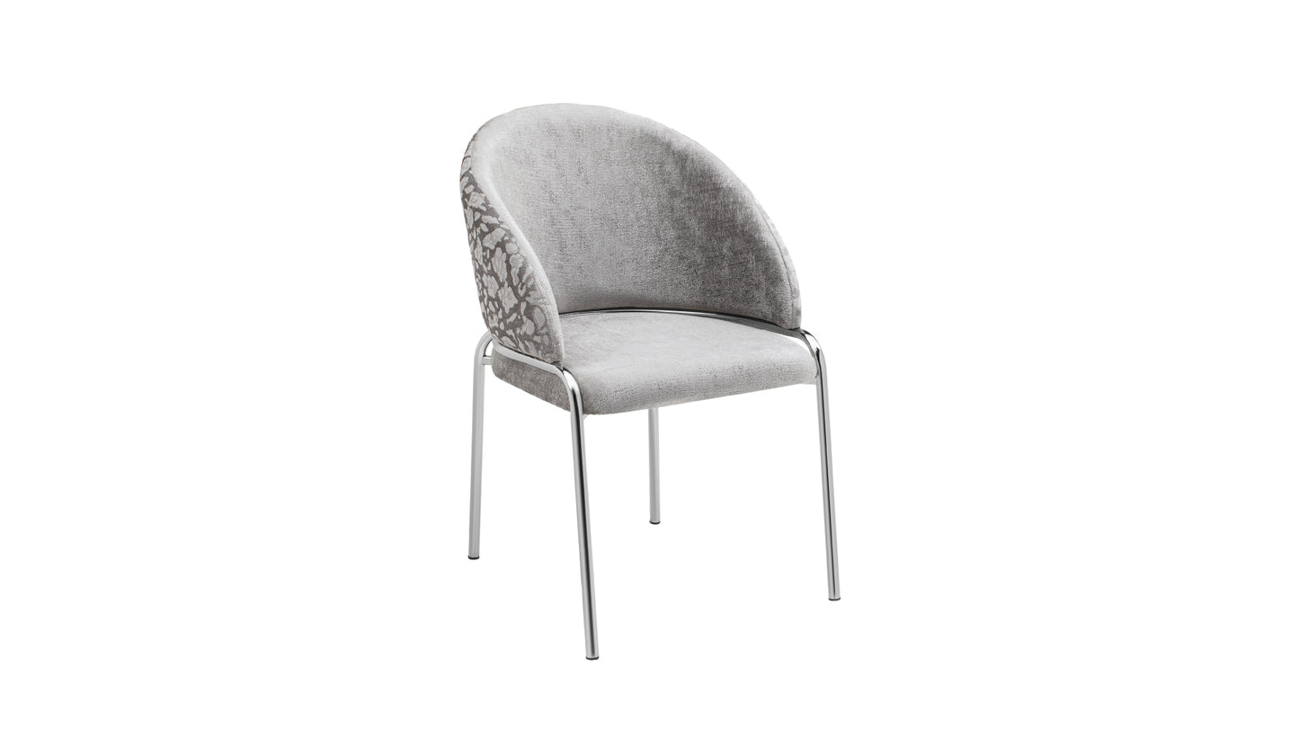 CH50 Onyx Grey Velvet Dining Chair with Stainless Steel Legs
