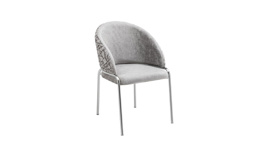 CH50 Onyx Grey Velvet Dining Chair with Stainless Steel Legs