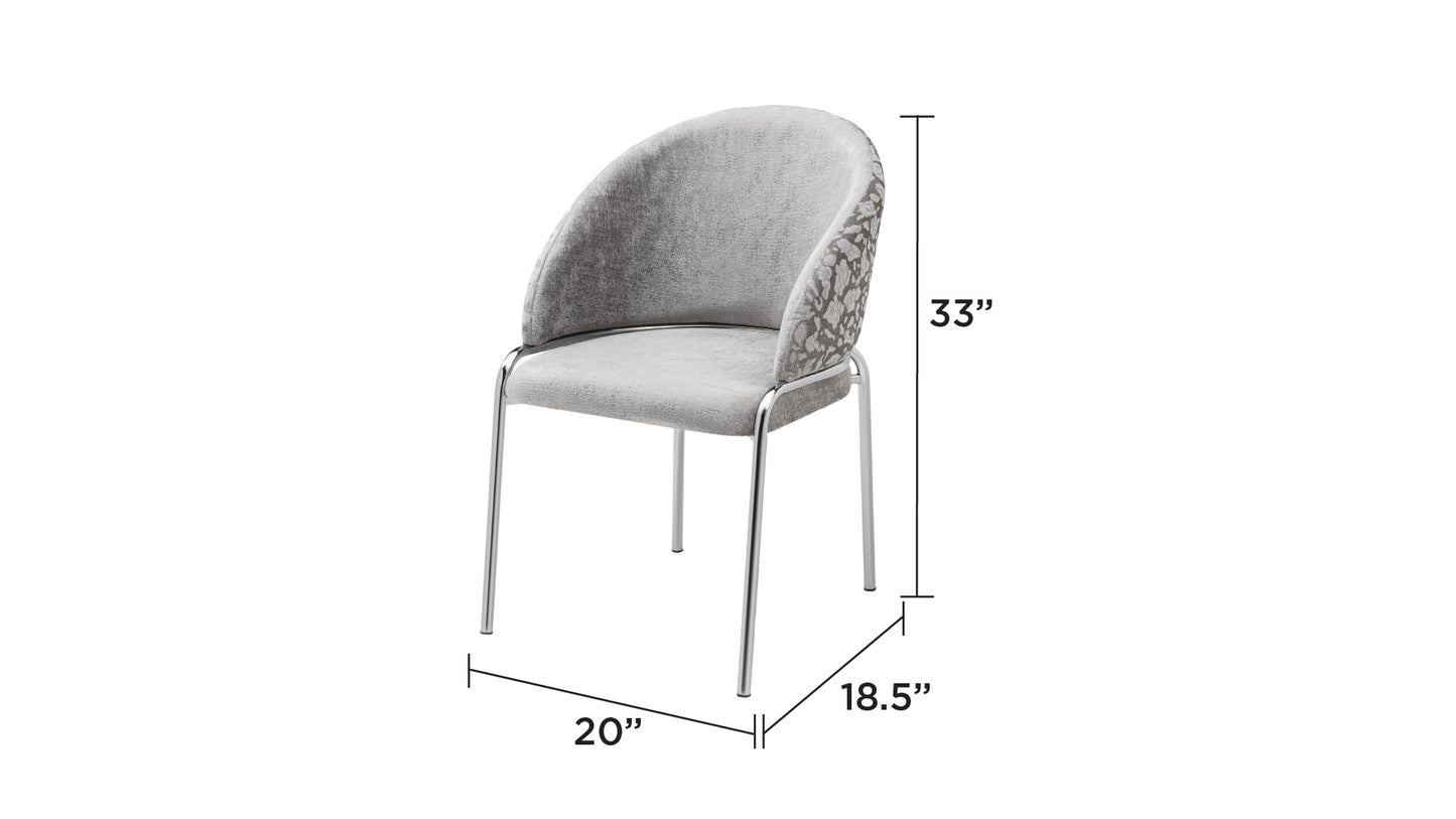 CH50 Onyx Grey Velvet Dining Chair with Stainless Steel Legs