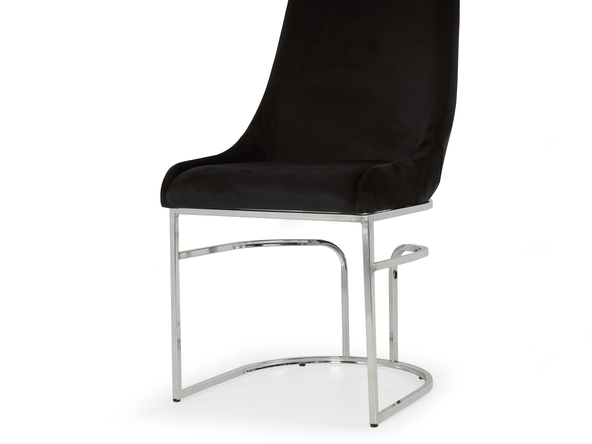Emerald Velvet Dining Chair with Stainless Steel Legs Black