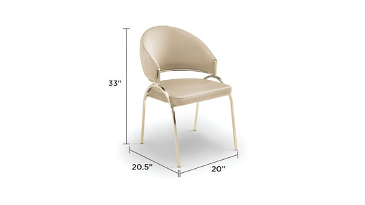 Rubina Fabric Dining Chair with Gold Legs