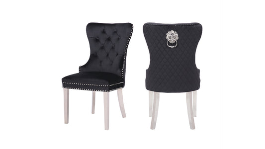 Simone Velvet Dining Chair with Chrome Legs
