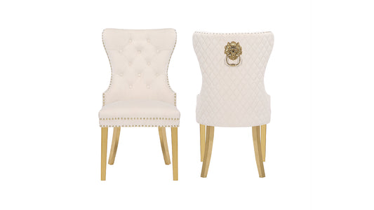 Simone Gold Velvet Dining Chair with Gold Legs