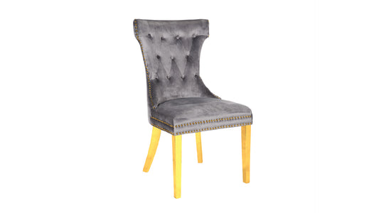 Ritana Velvet Dining Chair with Gold Legs