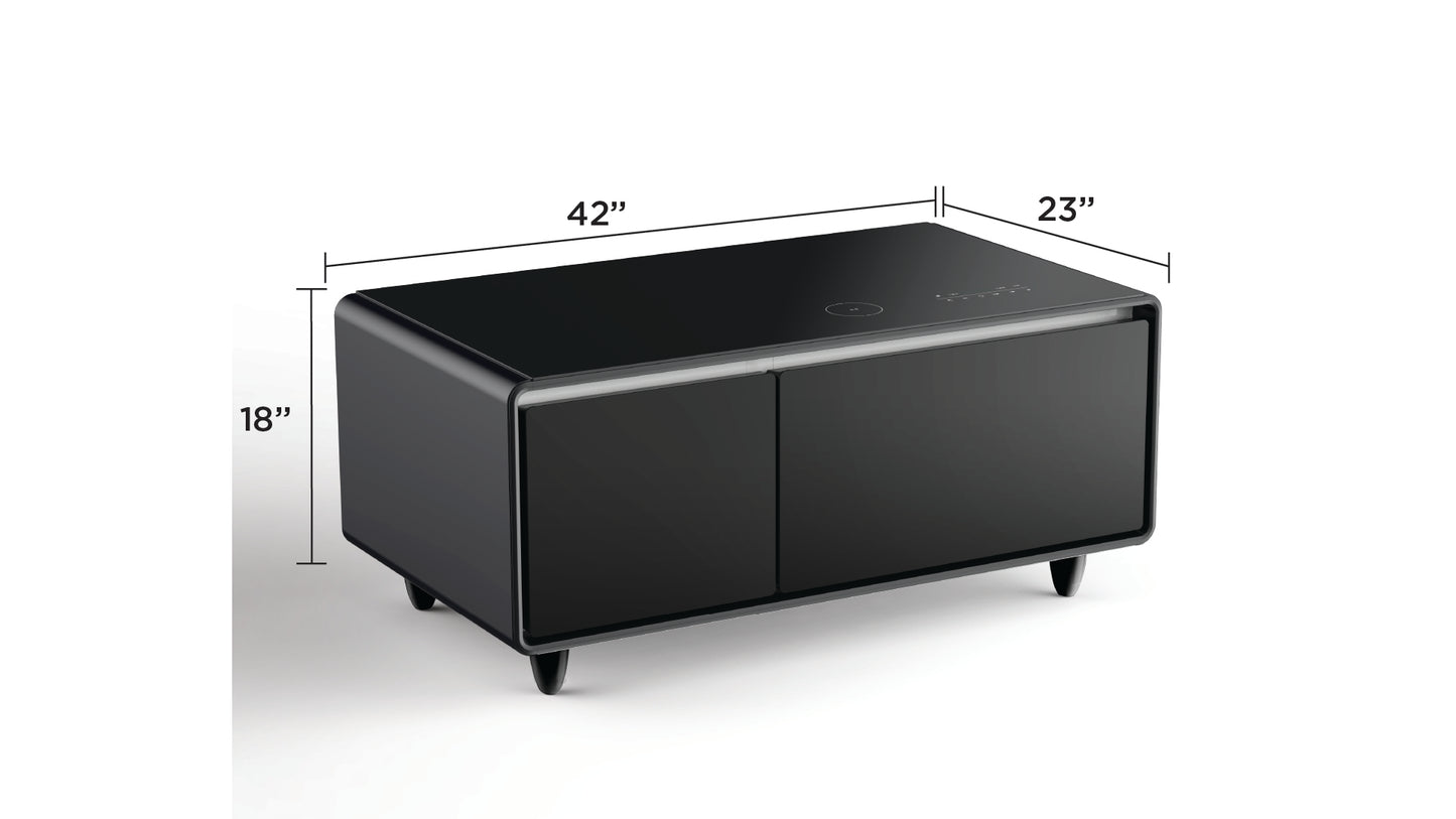 FRG10 Party Time Smart Coffee Table with Refrigerated Drawer Black