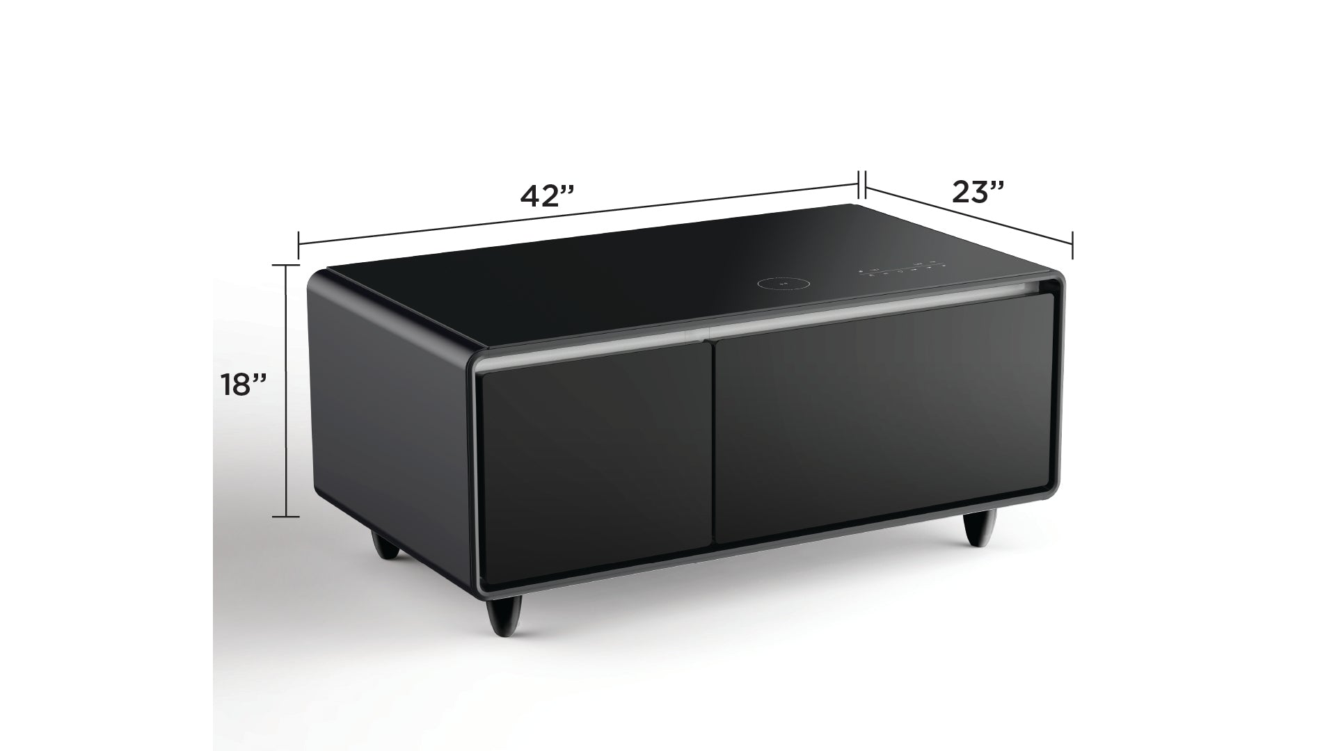 FRG10 Party Time Smart Coffee Table with Refrigerated Drawer Black