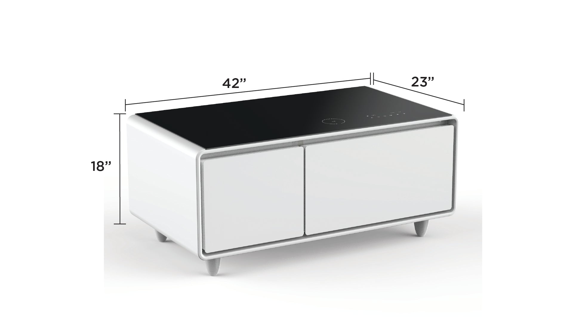 Party Time Smart Coffee Table with Integrated Cooling Charging White