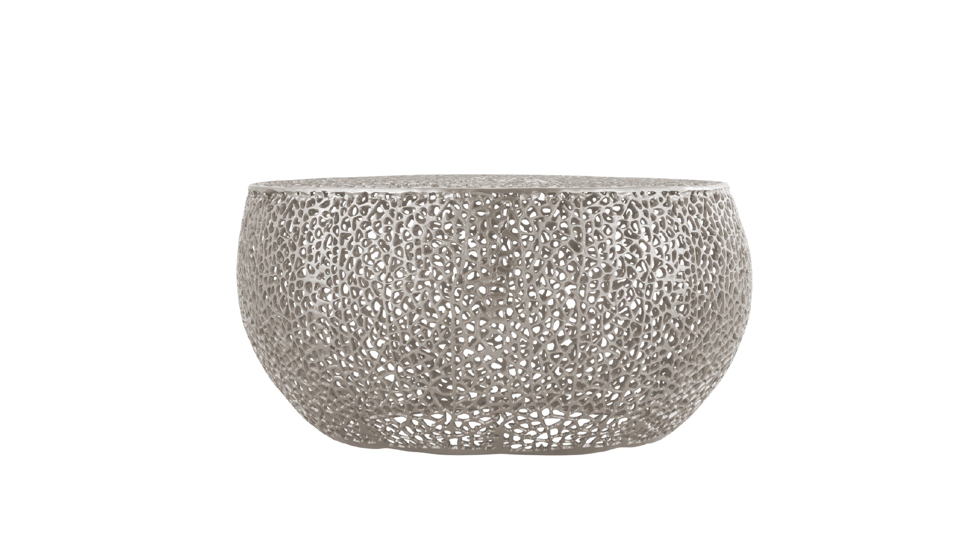 Modern T3502-35 Silver Round Cast Aluminum Coffee Table for Living Rooms