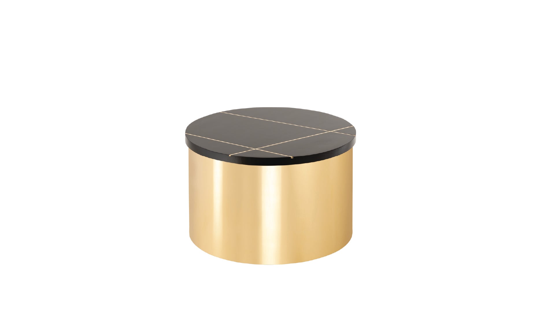 805-3 Modern Gold 3-Piece Circular Coffee and End Table Set