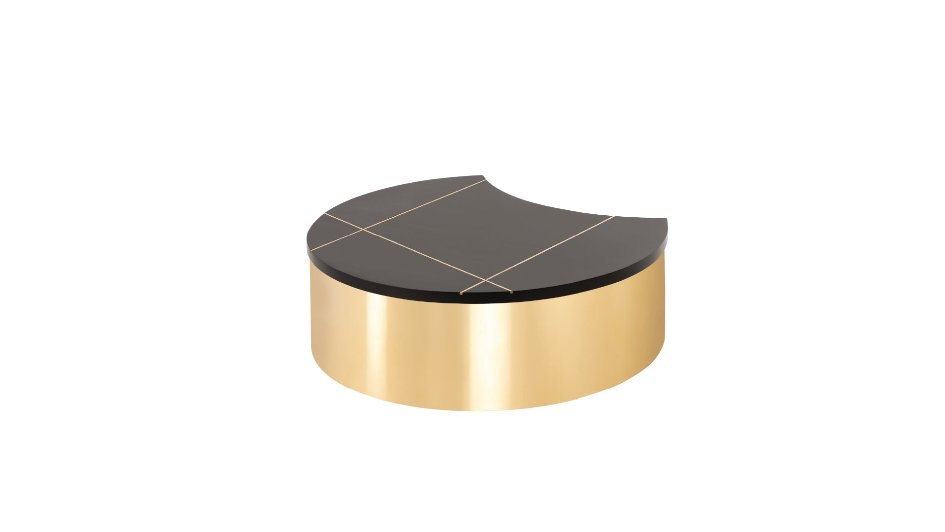 805-3 Modern Gold 3-Piece Circular Coffee and End Table Set