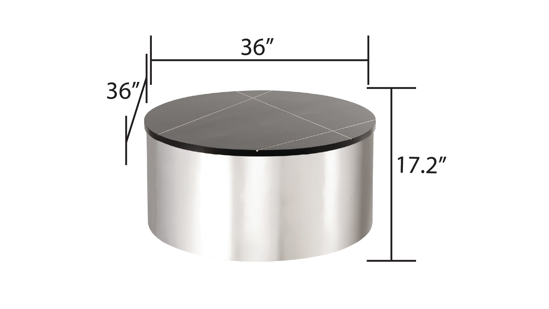 Modern Silver 3-Piece Circular Coffee and End Table Set