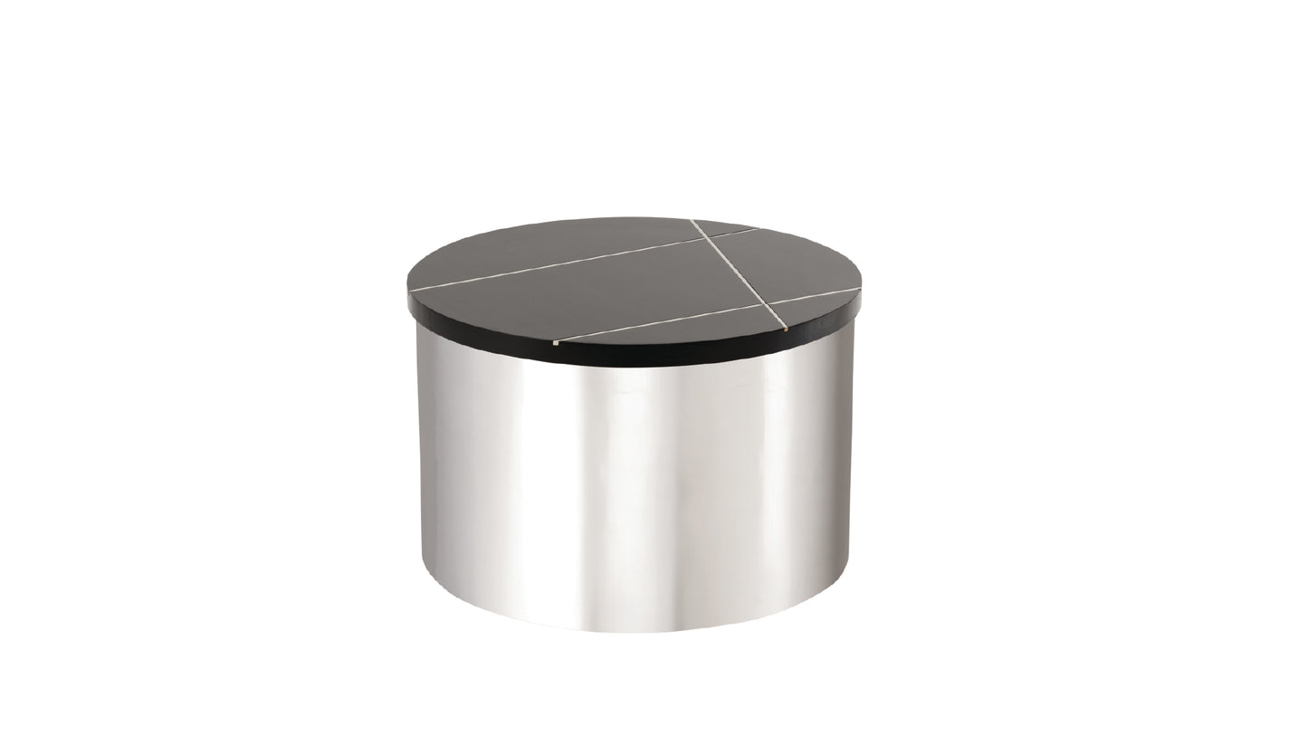 Modern Silver 3-Piece Circular Coffee and End Table Set