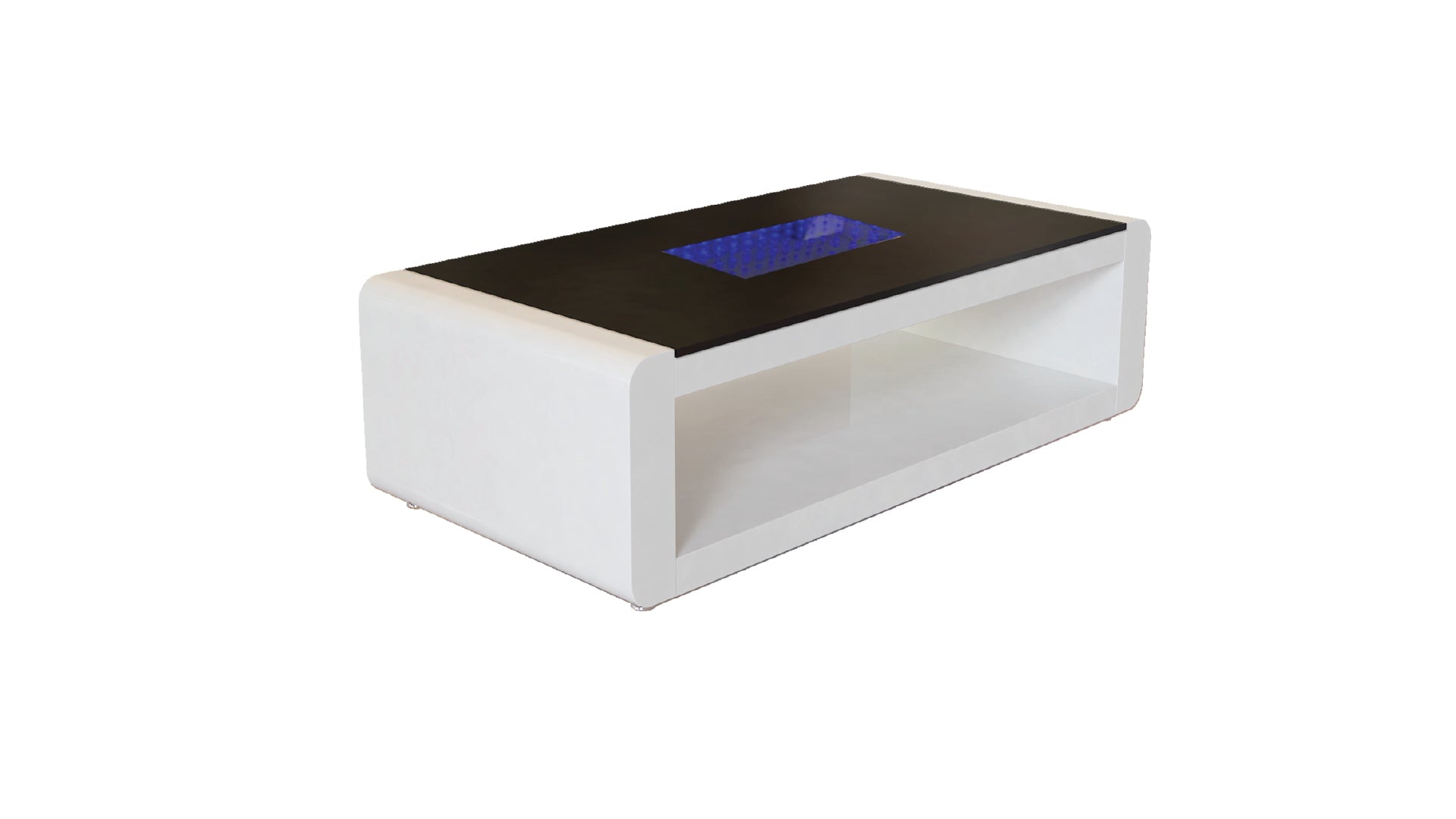 Chelsea Modern White Glass Coffee Table with Hidden Storage