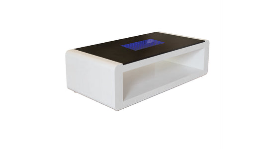 Chelsea Modern White Glass Coffee Table with Hidden Storage