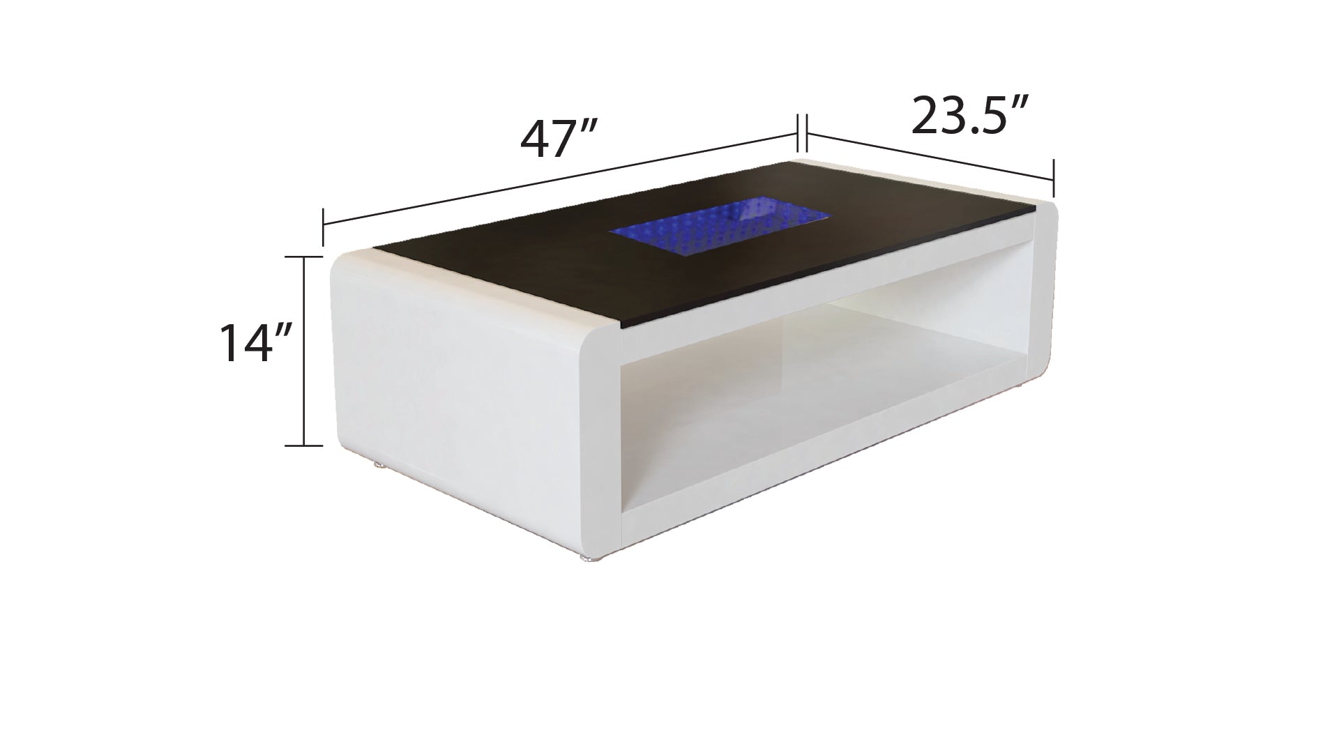 Chelsea Modern White Glass Coffee Table with Hidden Storage