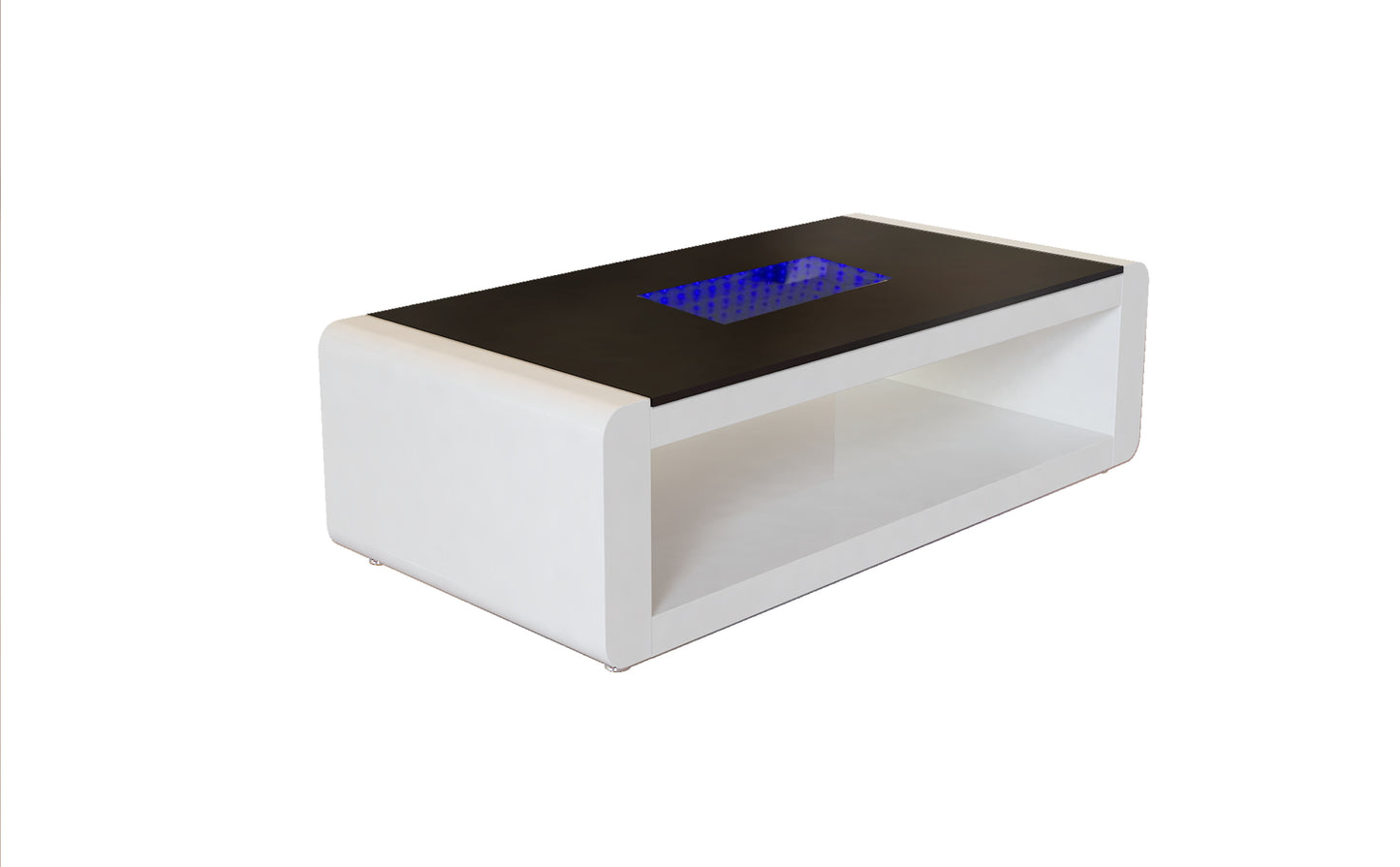 Chelsea Modern White Glass Coffee Table with Hidden Storage