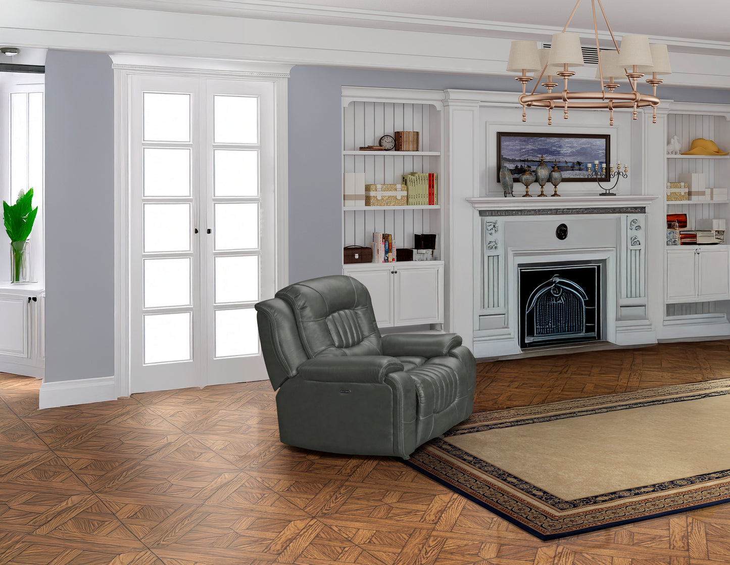 Cooper Luxury Leather-Gel Power Recliner Living Room Set