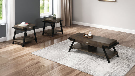 Alice Modern Solid Wood Coffee Table with Storage Drawer - Brown
