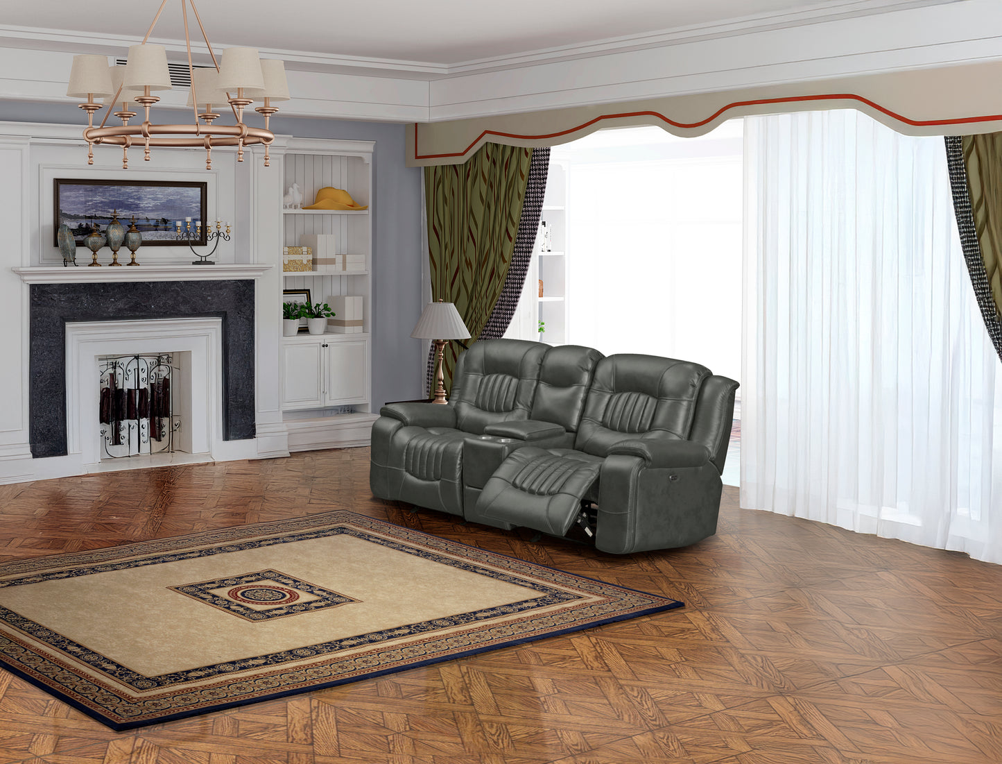 Cooper Luxury Leather-Gel Power Recliner Living Room Set