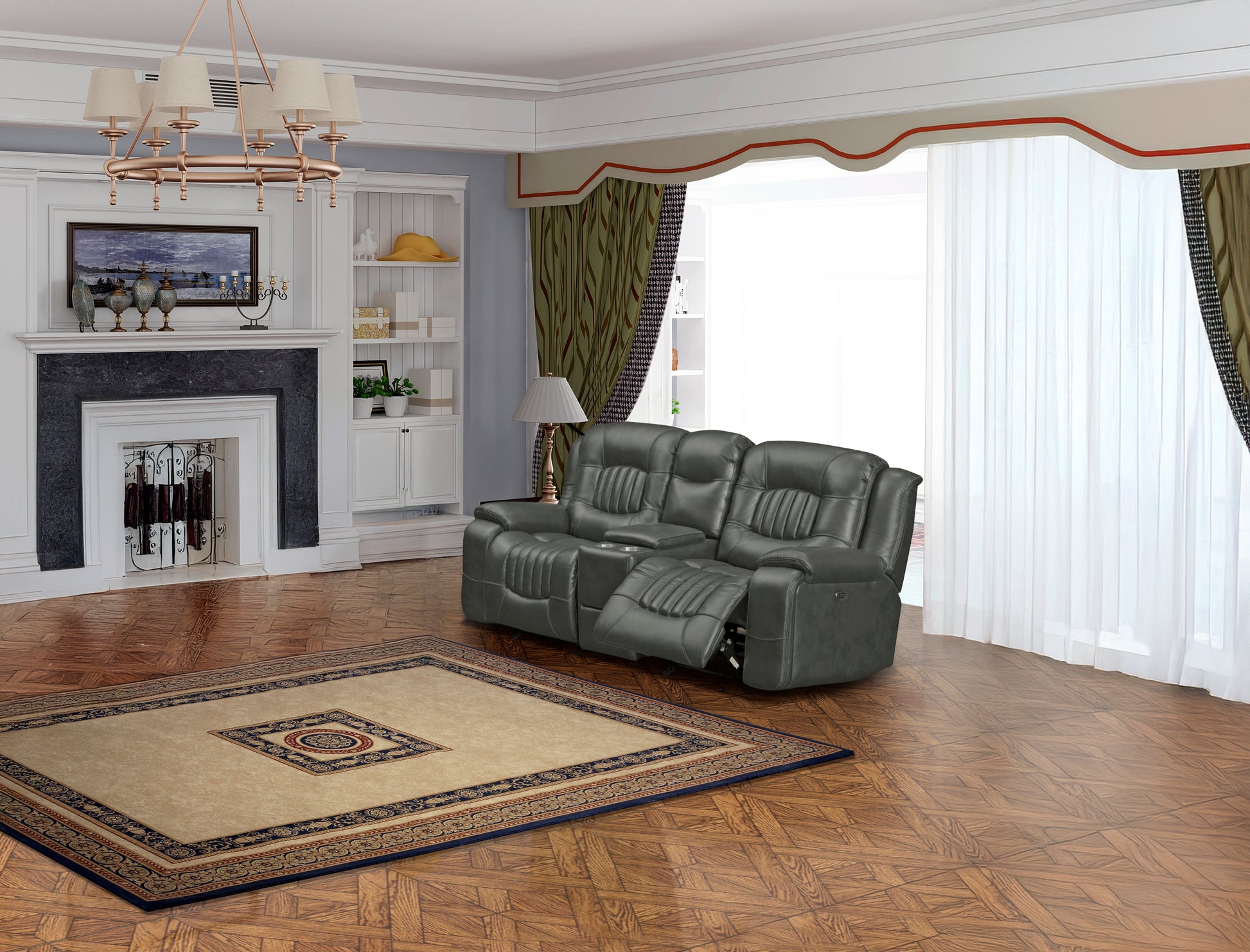 Cooper Luxury Leather-Gel Power Recliner Living Room Set