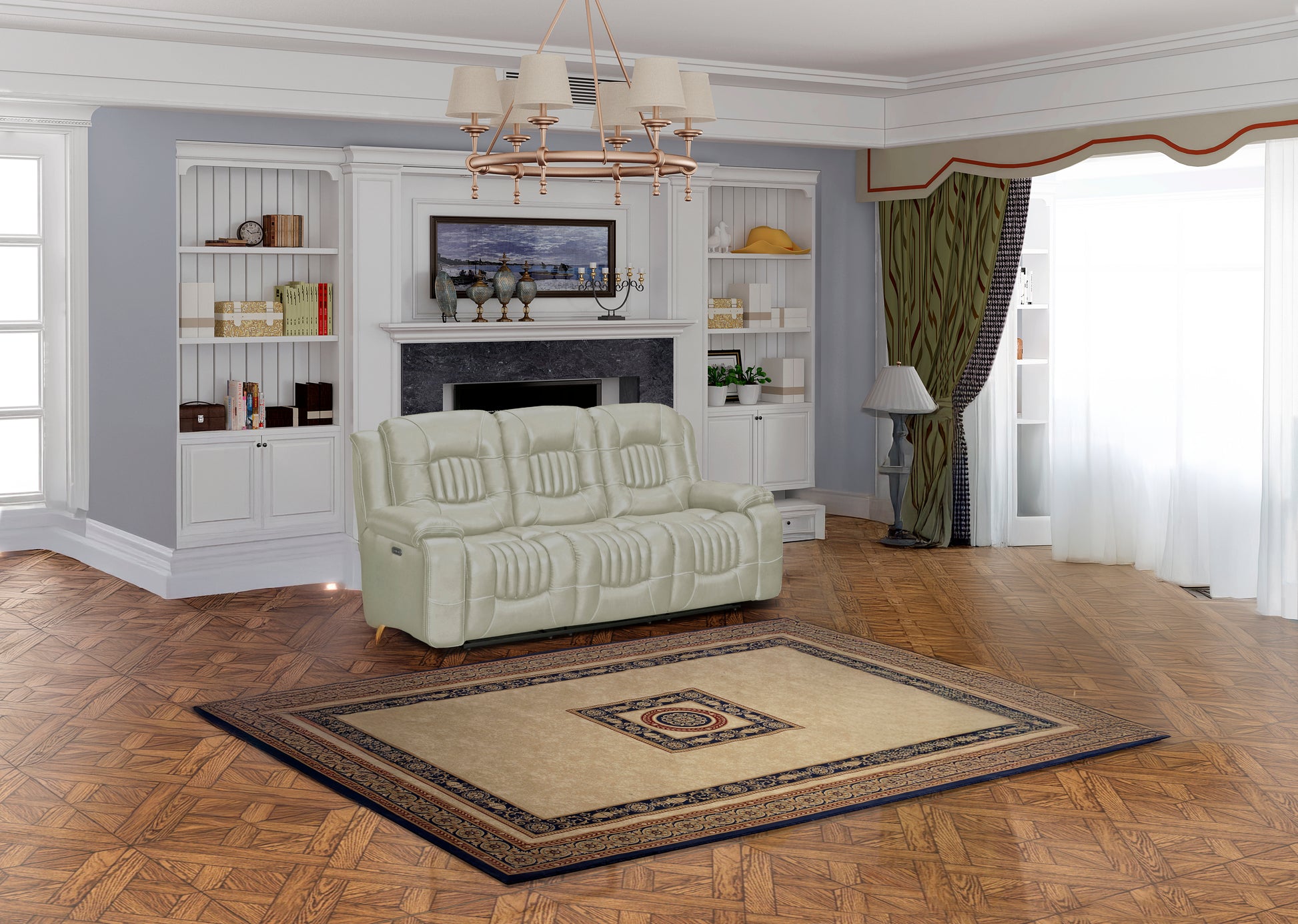 Cooper Luxury Leather-Gel Power Recliner Living Room Set