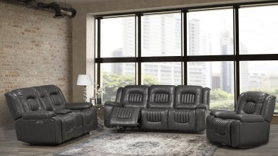 Cooper Luxury Leather-Gel Power Recliner Living Room Set