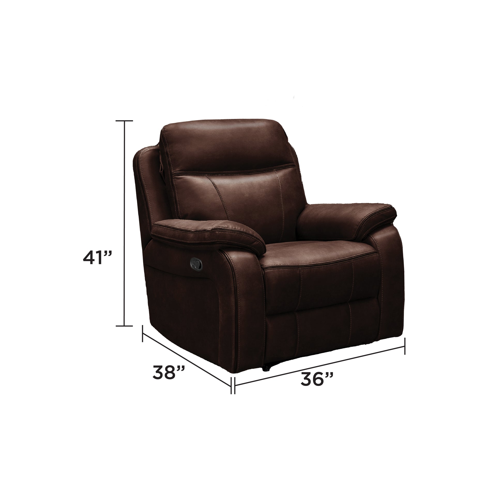 Matrix Duke Brown Manual Leather Match Reclining Comfort Armchair