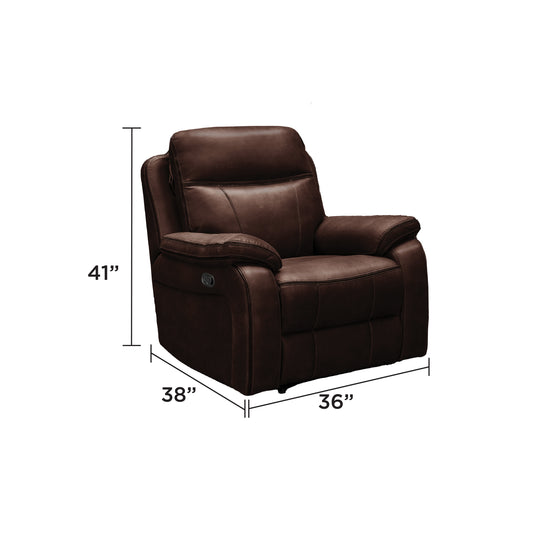 Matrix Duke Brown Manual Leather Match Reclining Comfort Armchair